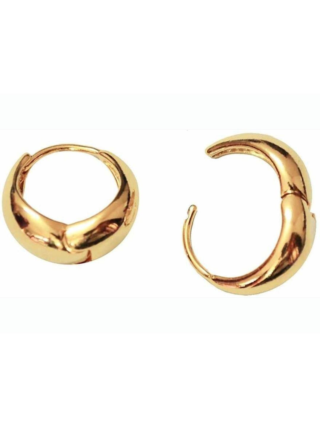 Teeragaj Unisex Stainless Steel Gold-Plated Contemporary Hoop Earrings-picture-18