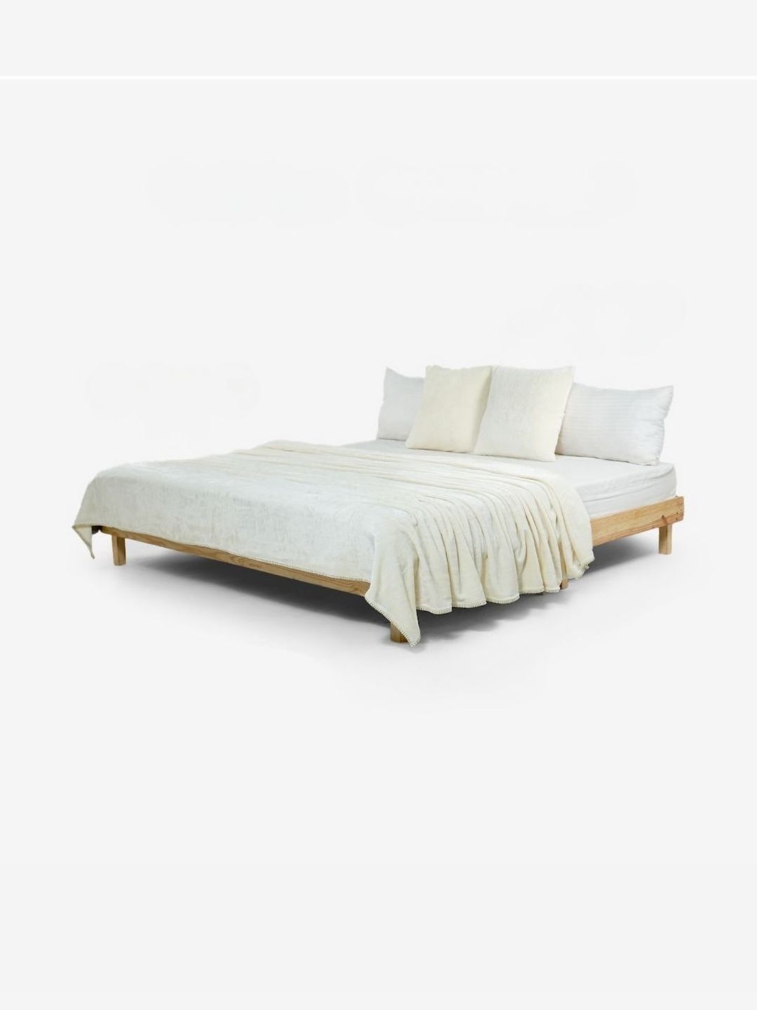 Zarf Cream-Coloured Microfiber AC Room 300 GSM Double Bed Blanket