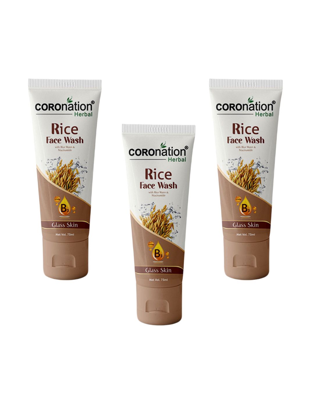 COROnation Herbal Set Of 3 Rice Water Face wash - 75 ml Each-image-40