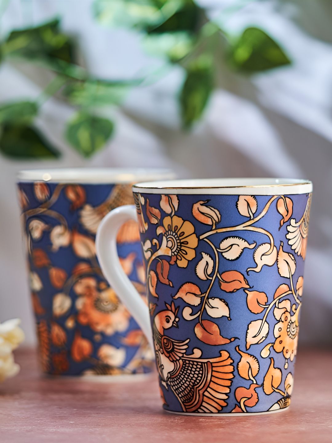 GOLDEN QUEEN'S Blue & White Printed Ceramic Glossy Mugs Set of Cups and Mugs-image-48