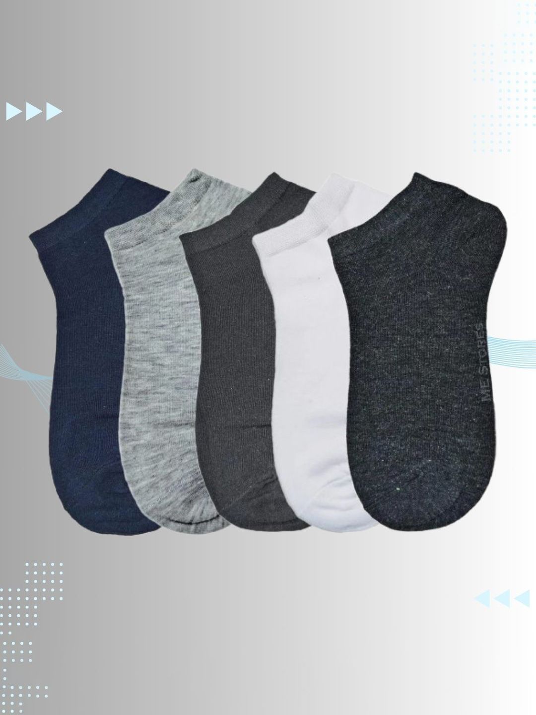MJE Men Pack Of 5 Anti-Odour Ankle Length Socks-image-47