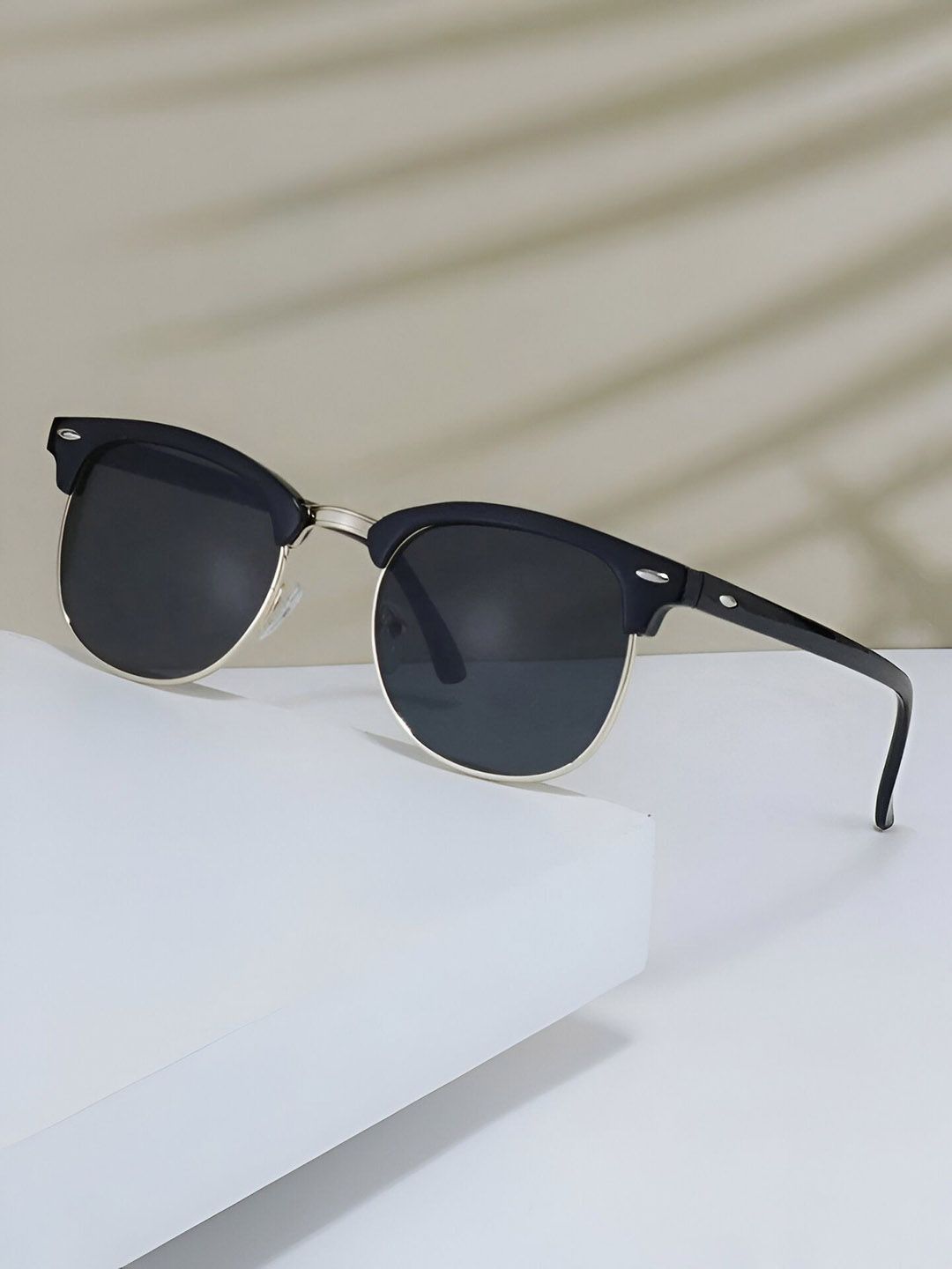 IFLASH Unisex Square Sunglasses with Polarised Lens CLUBMASTER GOLD BLACK-picture-43