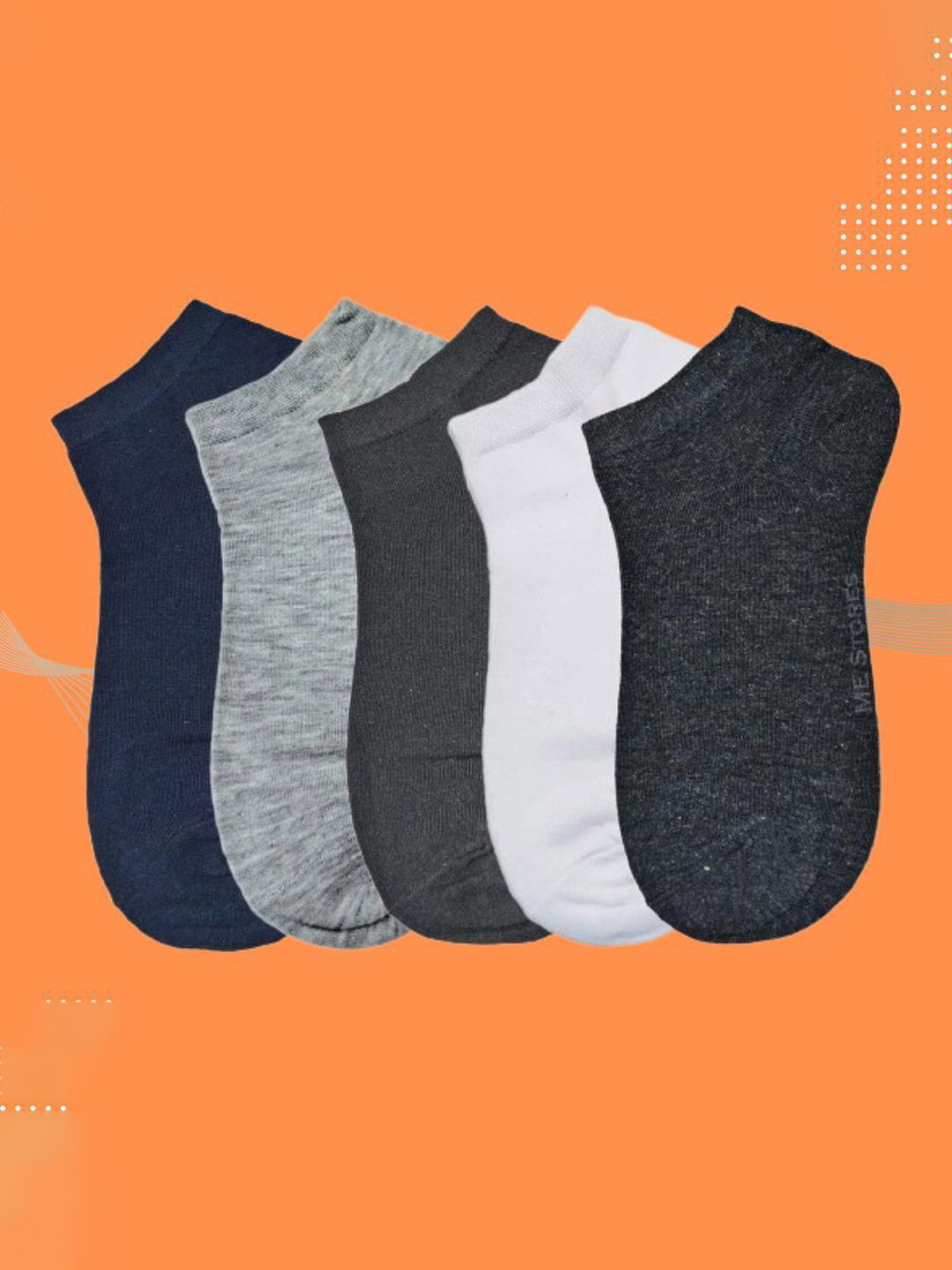 MJE Men Pack Of 5 Anti-Odour Ankle Length Socks-picture-23