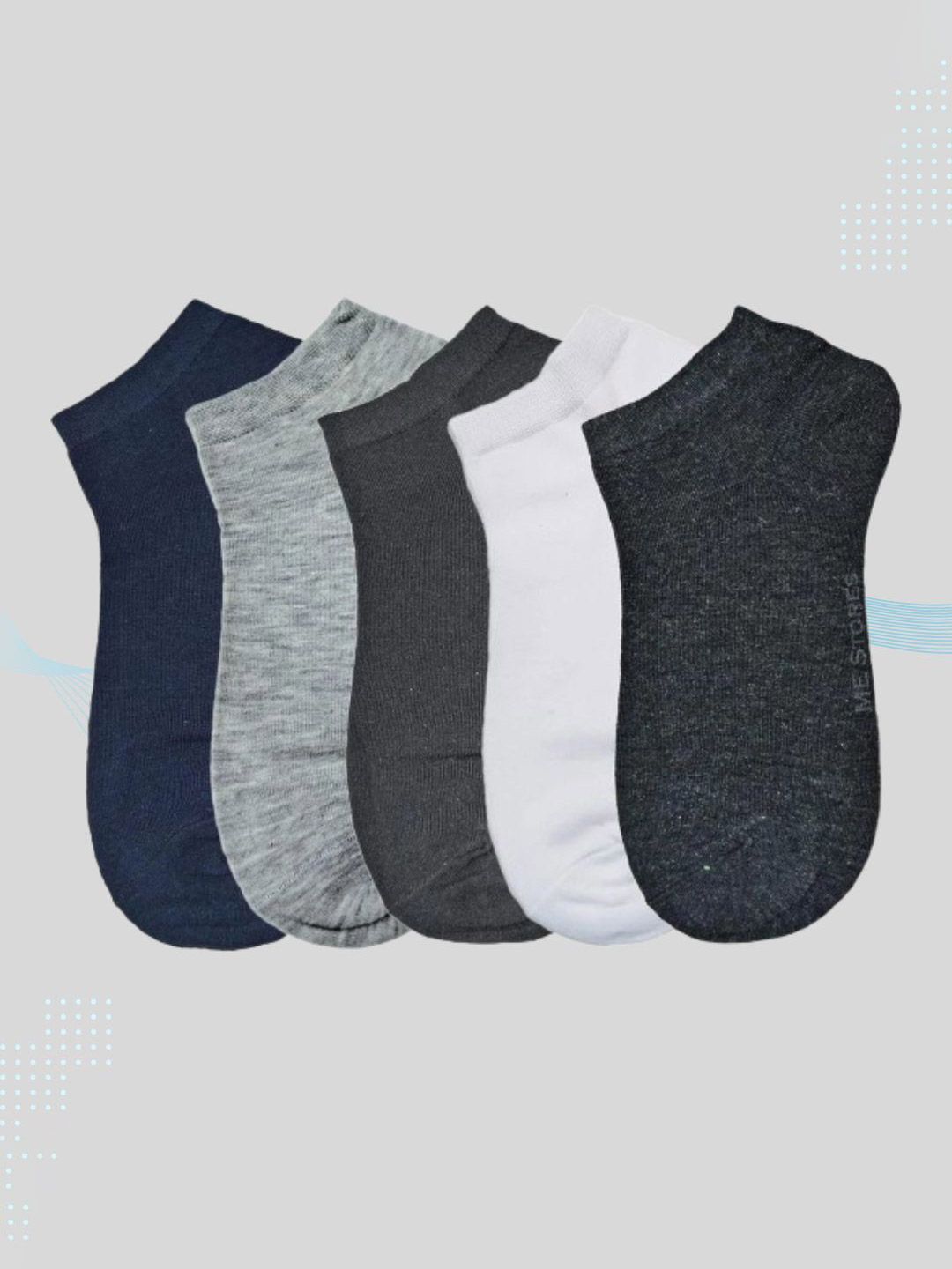 MJE Men Pack Of 5 Anti-Odour Ankle Length Socks-picture-17