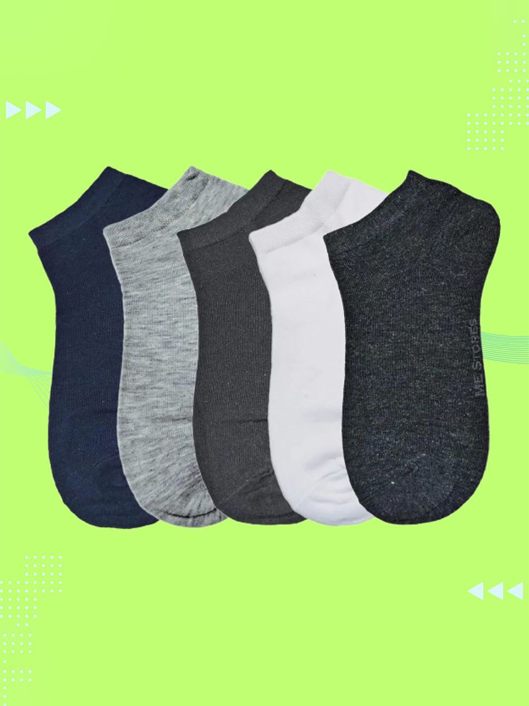MJE Men Pack Of 5 Anti-Odour Ankle Length Socks-image-42