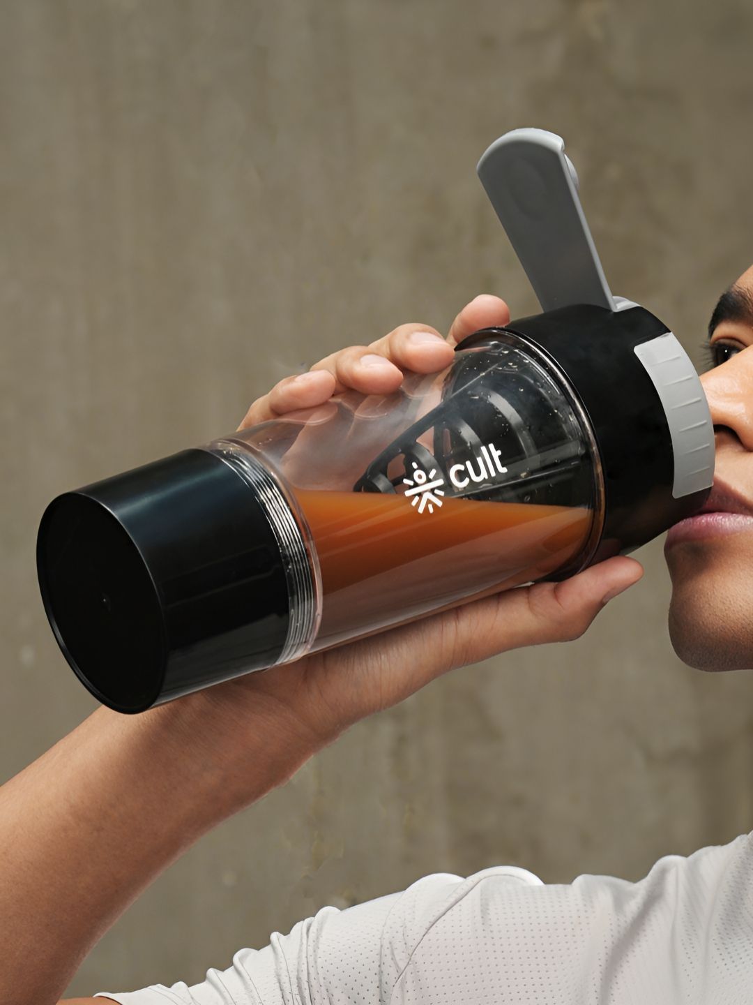CULT Black & Transparent Single Plastic Solid Water Bottle