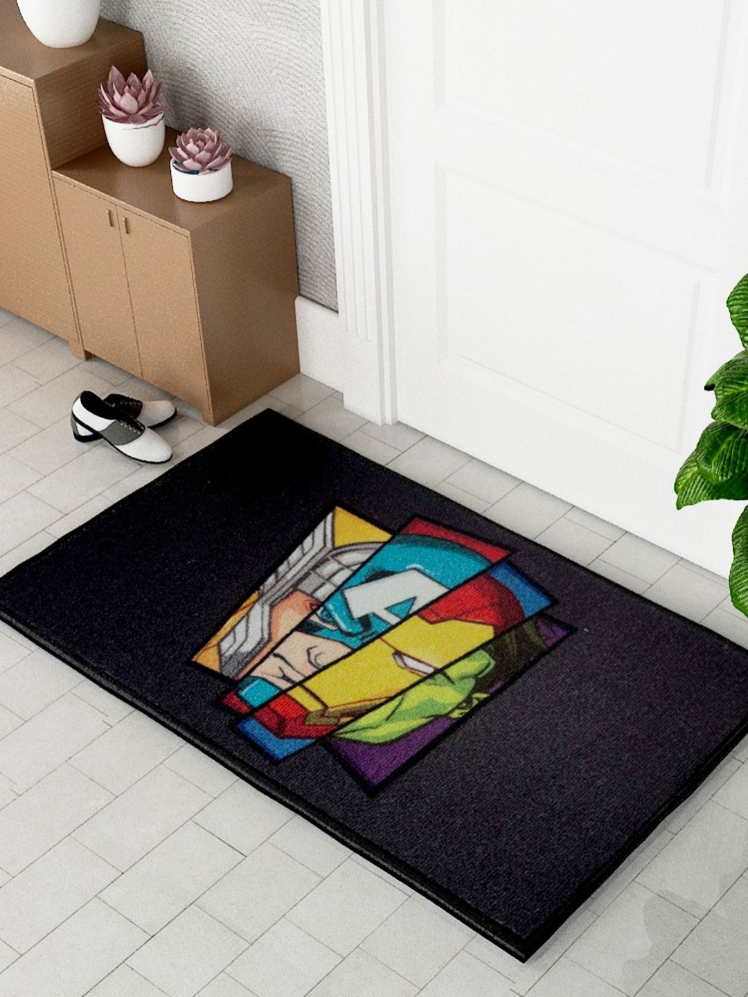 Athom Living Black& Blue Avengers Printed Anti-Skid Doormat-picture-22