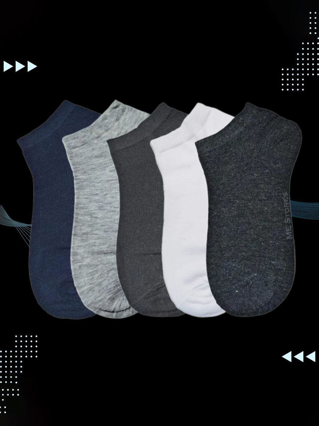 MJE Men Pack Of 5 Anti-Odour Ankle Length Socks-image-36