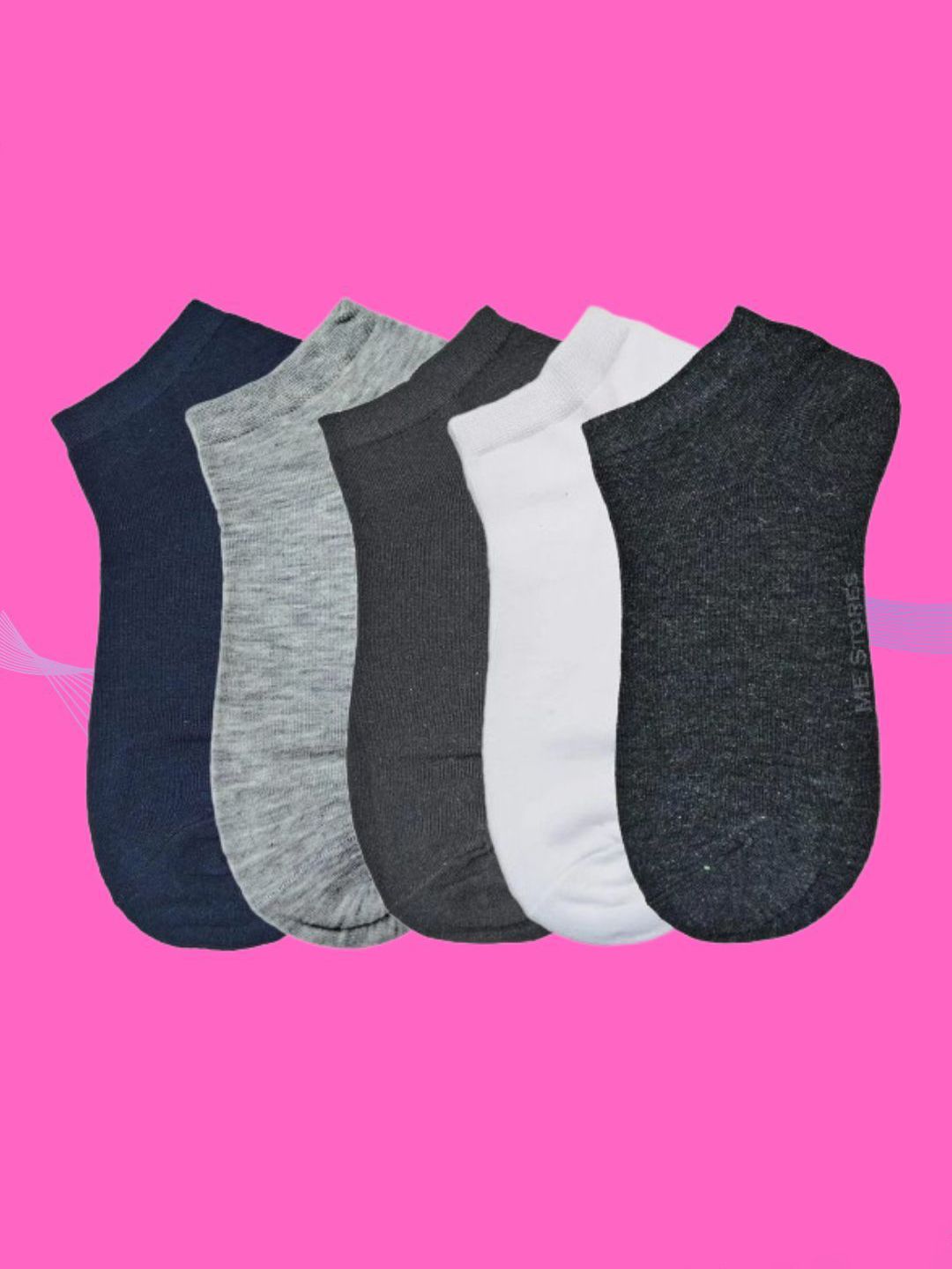 MJE Men Pack Of 5 Anti-Odour Ankle Length Socks-picture-37