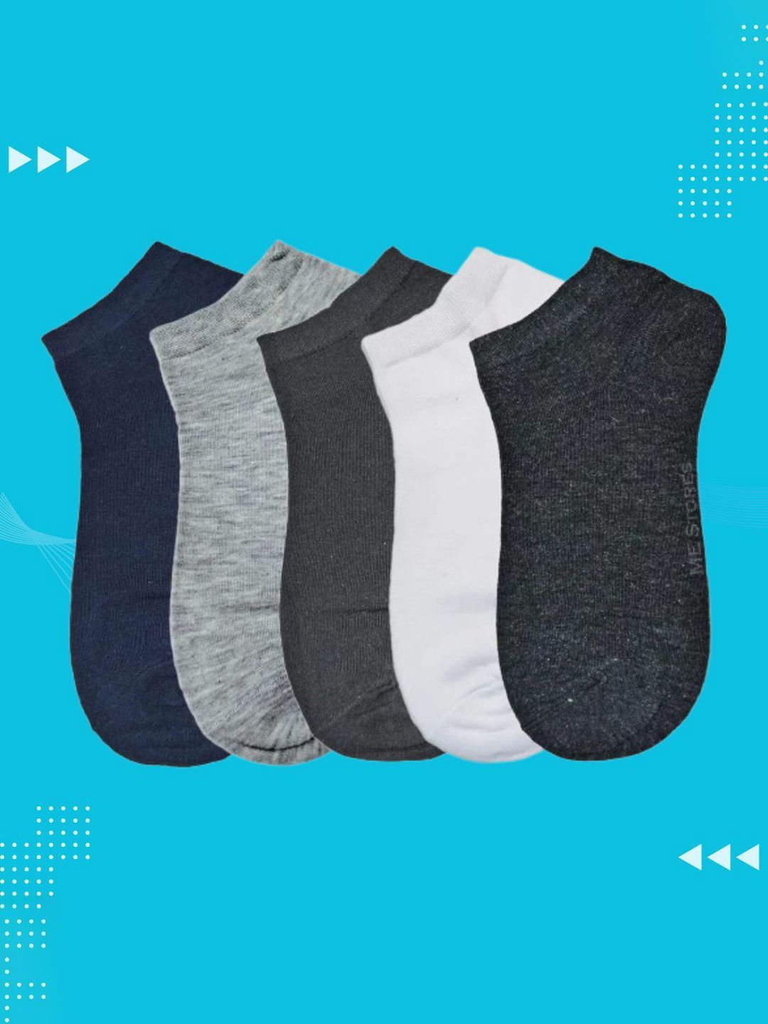 MJE Men Pack Of 5 Anti-Odour Ankle Length Socks-image-35