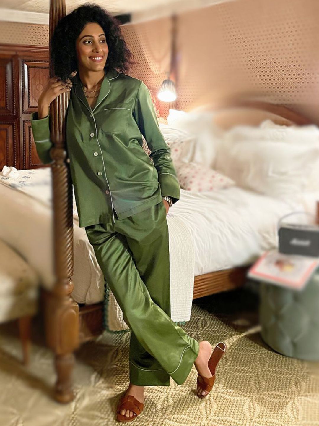 AltSleep Women Solid Pure Silk Night suit-image-26