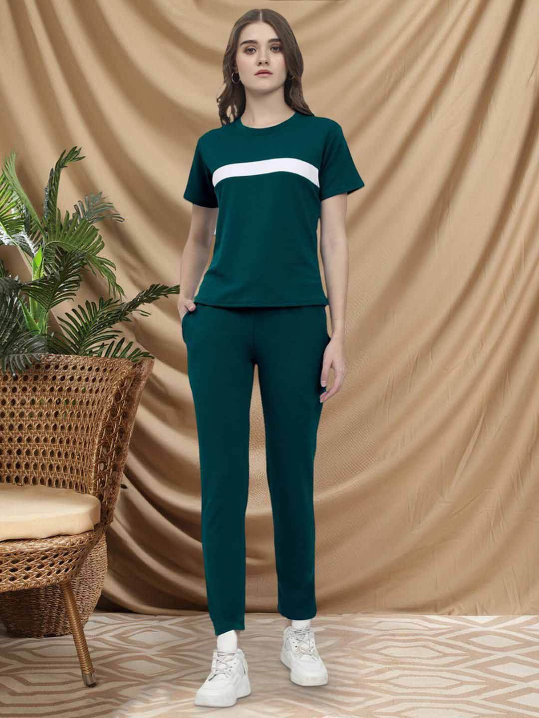 Moda Rapido Striped Round Neck T-Shirt With Trousers Co-Ords-picture-41