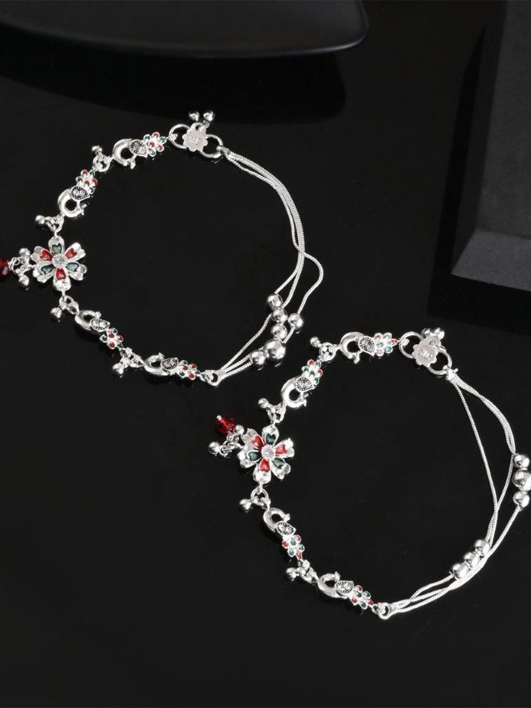 Sangria Silver-Plated Anklet