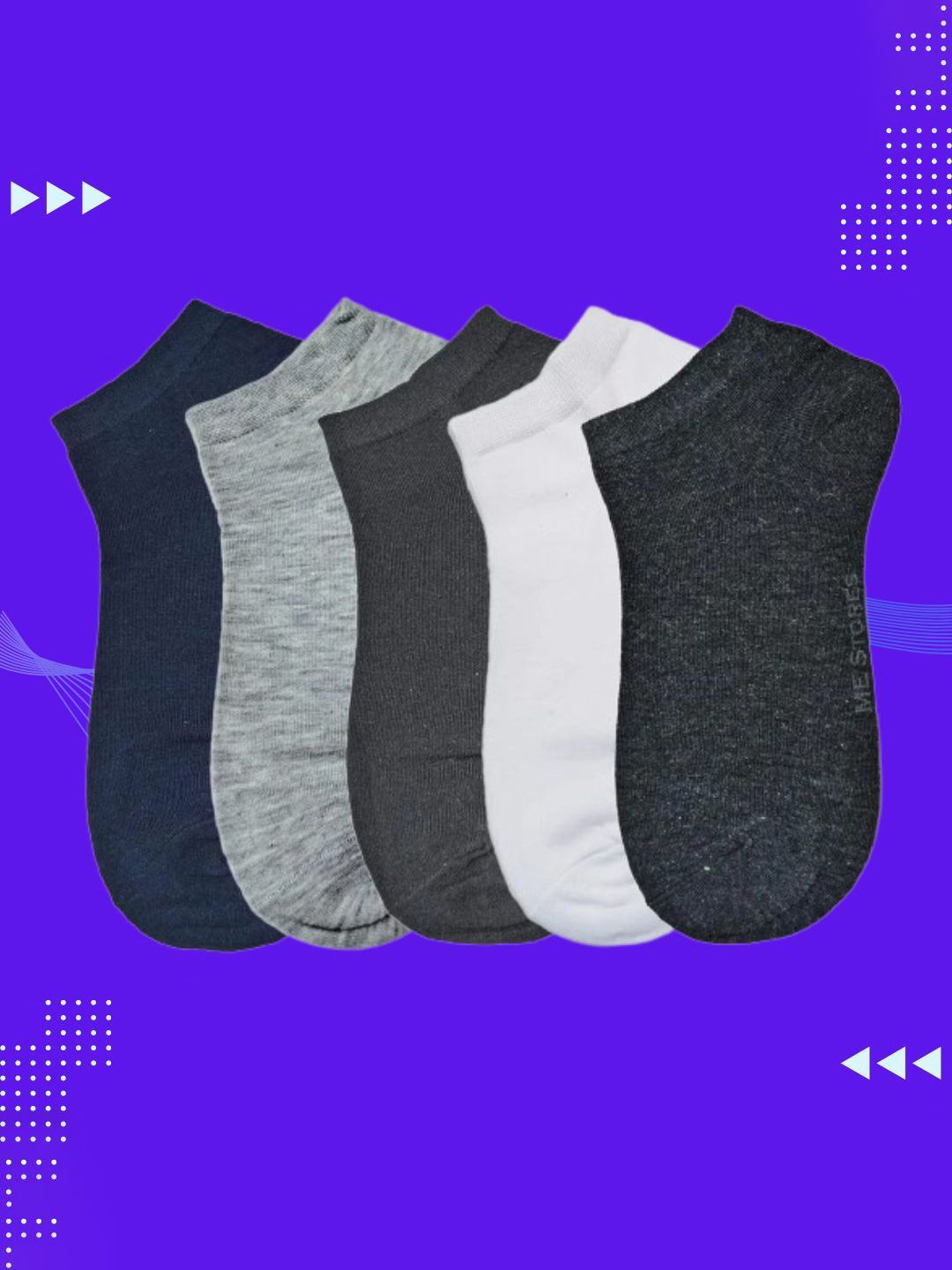 MJE Men Pack Of 5 Anti-Odour Ankle Length Socks-picture-39