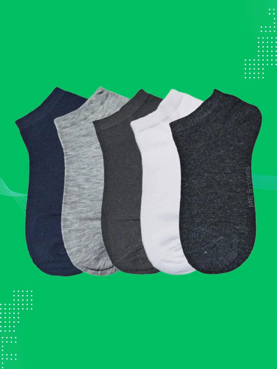 MJE Men Pack Of 5 Anti-Odour Ankle Length Socks-picture-14