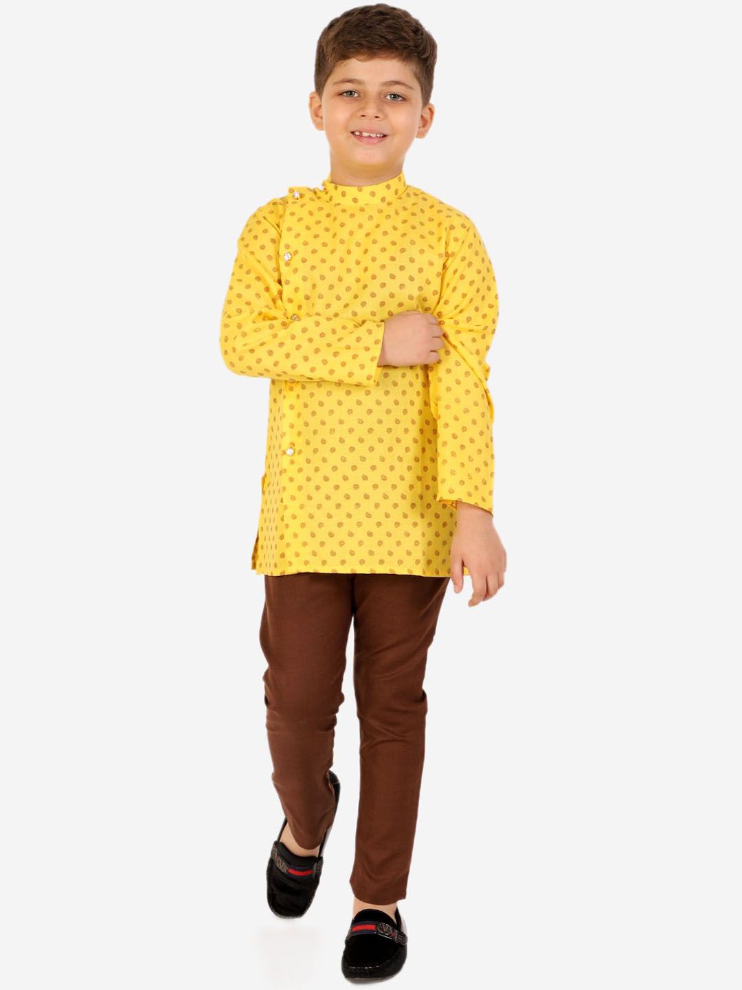 Superminis Boys Floral Printed Regular Pure Cotton Kurta with Pyjamas-picture-21