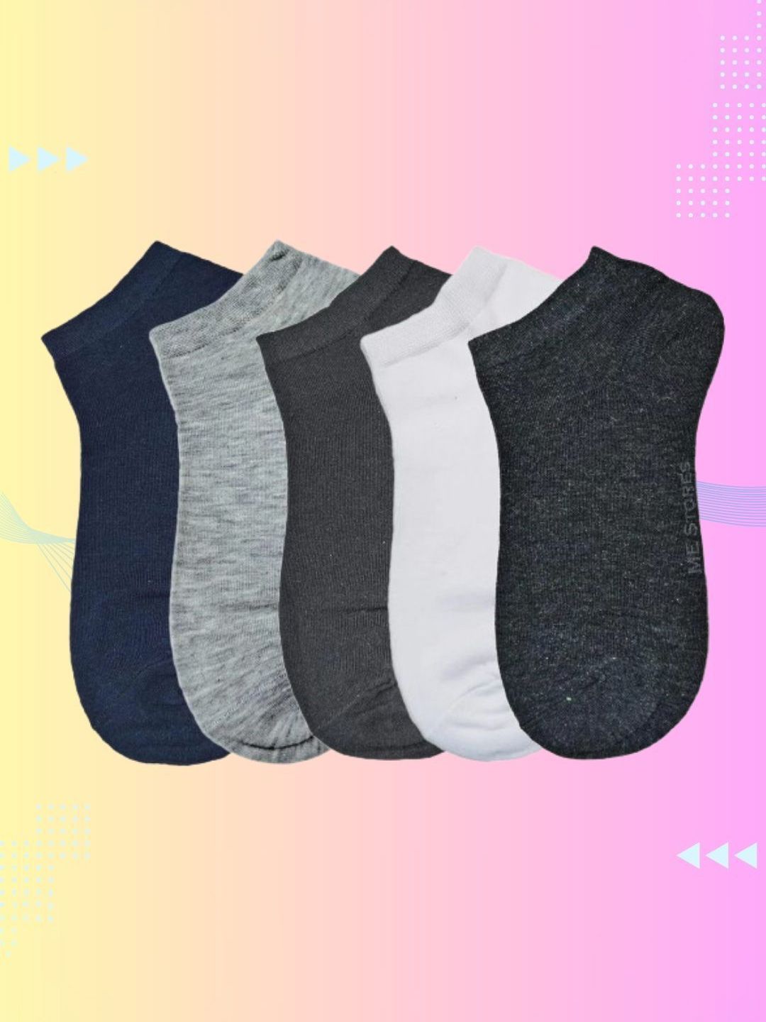 MJE Men Pack Of 5 Anti-Odour Ankle Length Socks-image-34