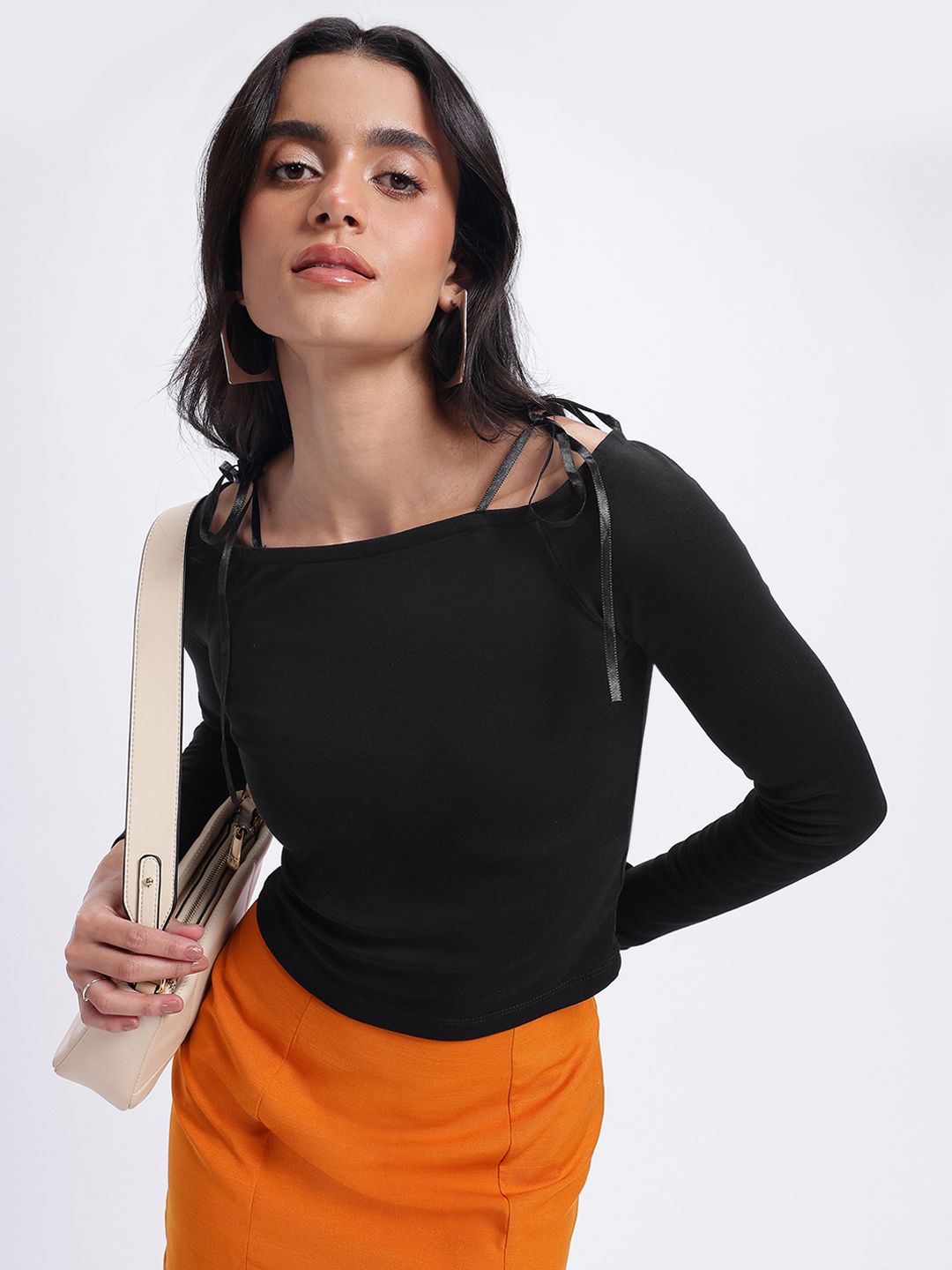 glitchez Impressive Tie-Ups Boat Neck Crop Fitted Top-picture-28