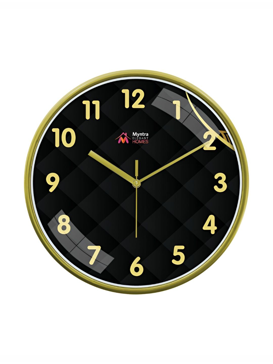 Myntra Elegant Homes Green & Black Textured Contemporary Wall Clock-picture-11