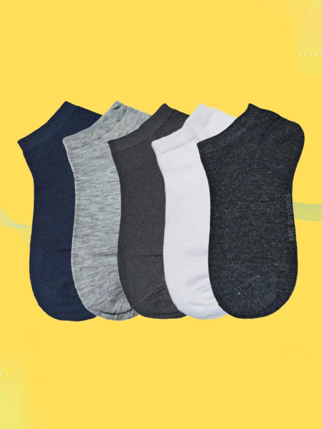 MJE Men Pack Of 5 Anti-Odour Ankle Length Socks-picture-2