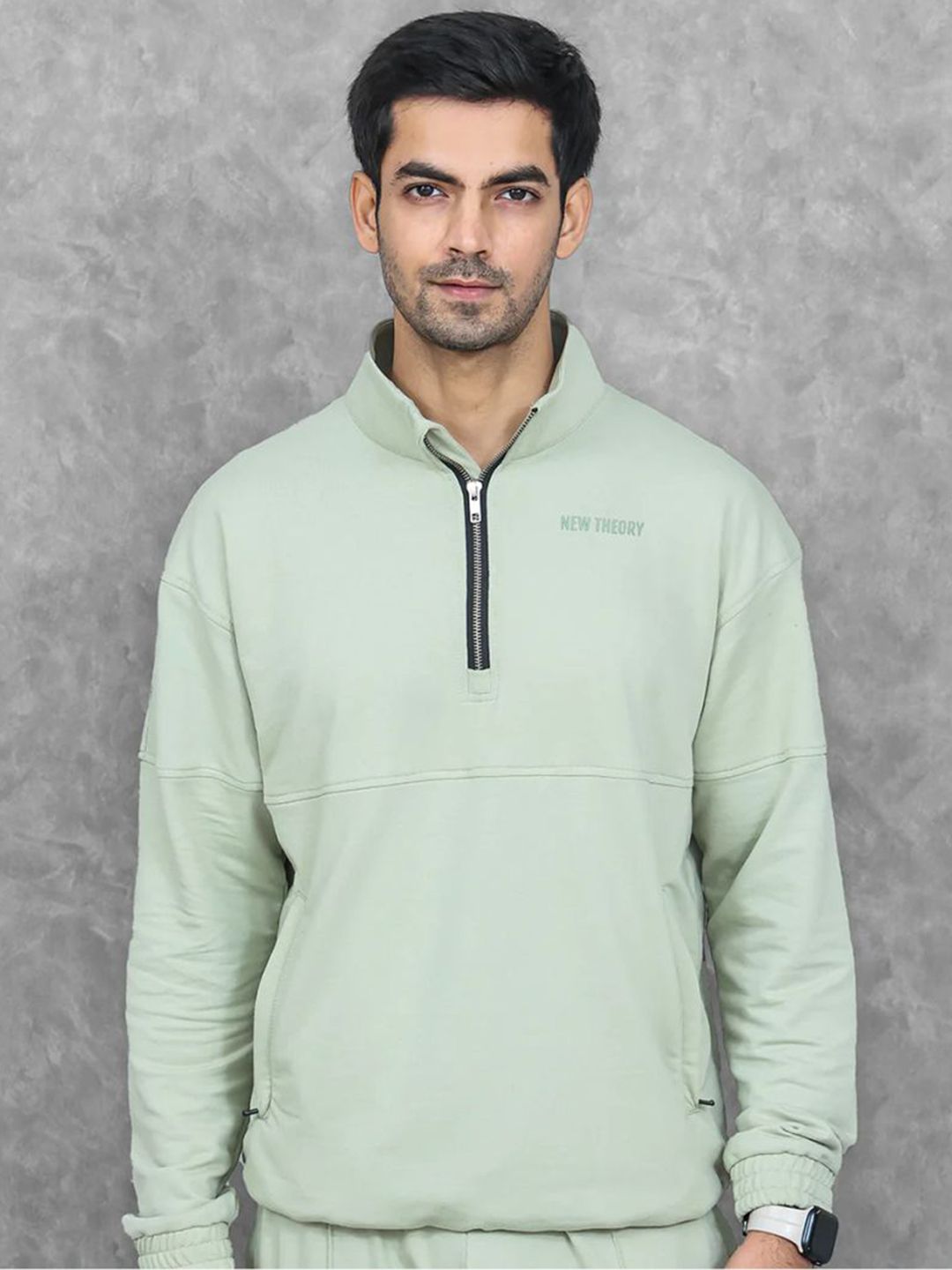 New Theory Men Colourblocked Cotton Windcheater and Water Resistant Running Sporty Jacket-image-15