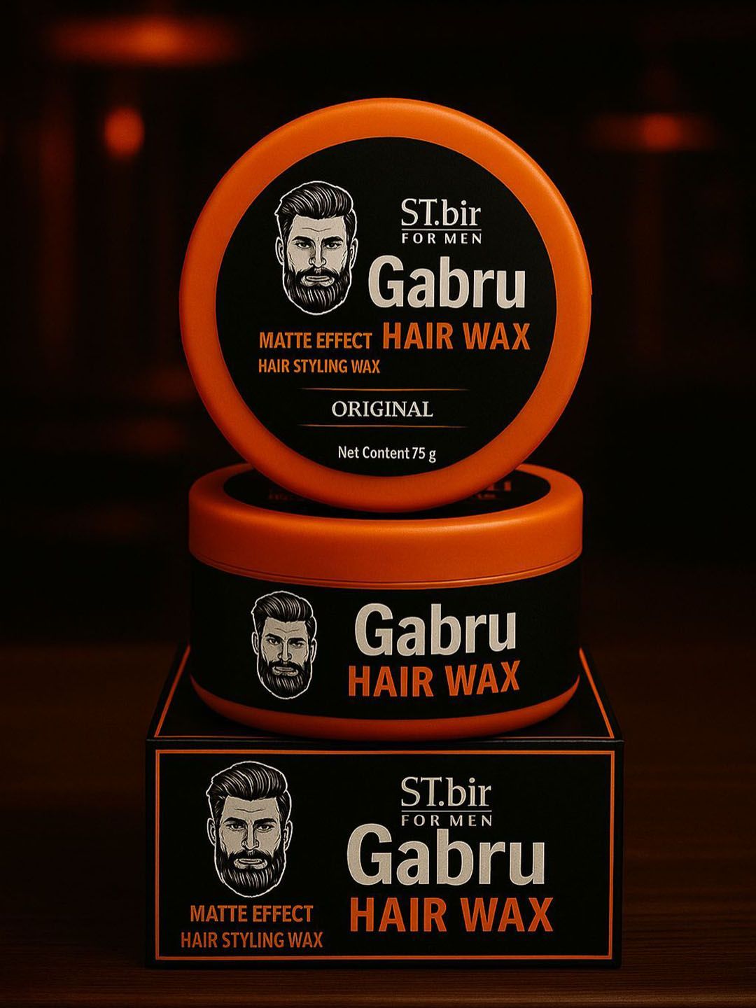 GABRU Set Of 2 Matte Effect Hair Styling Wax- 75 g Each- Orange-image-7