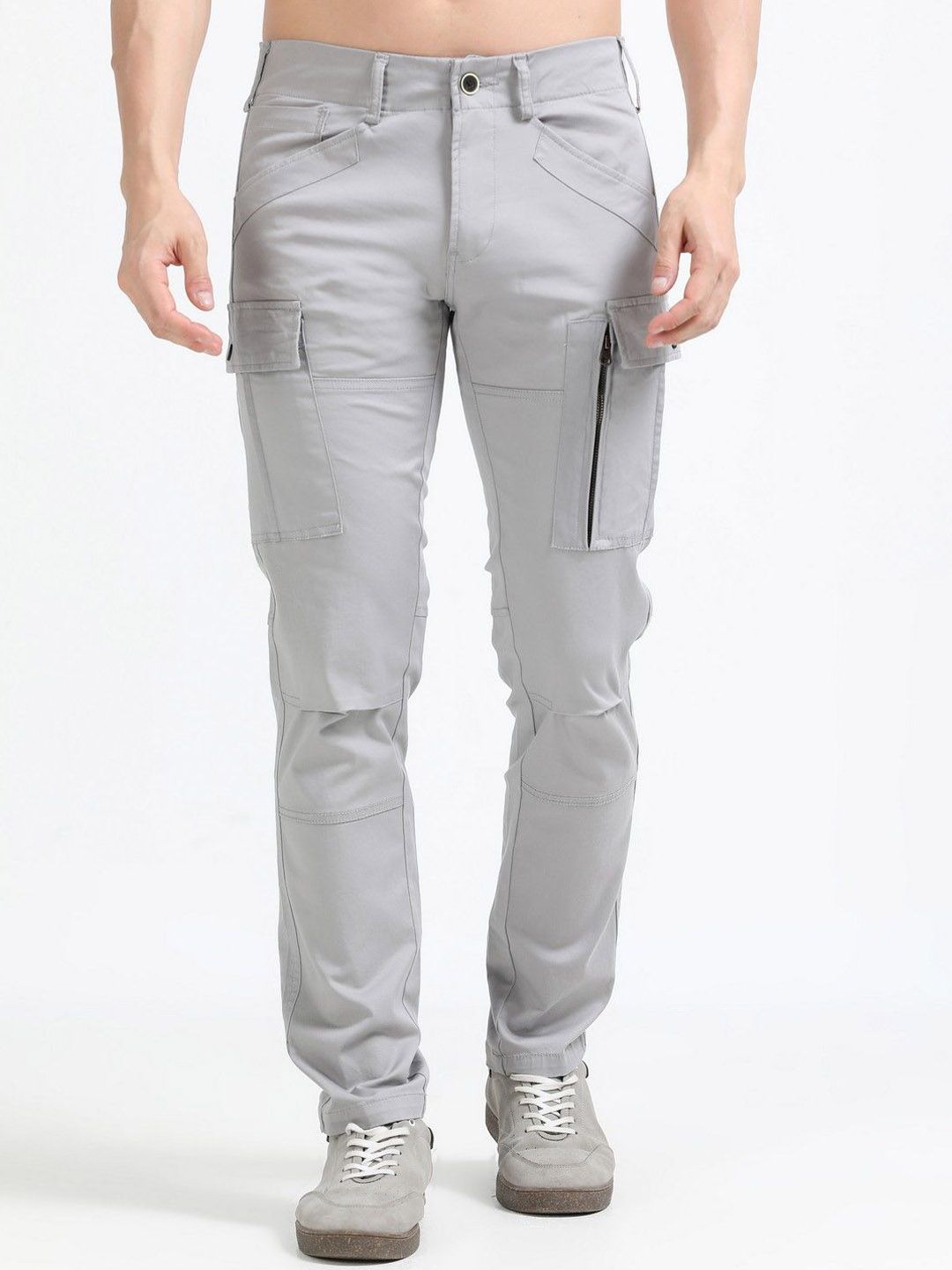 THE BEETEL HOUSE Men Relaxed Mid-Rise Cargos Trousers-picture-36