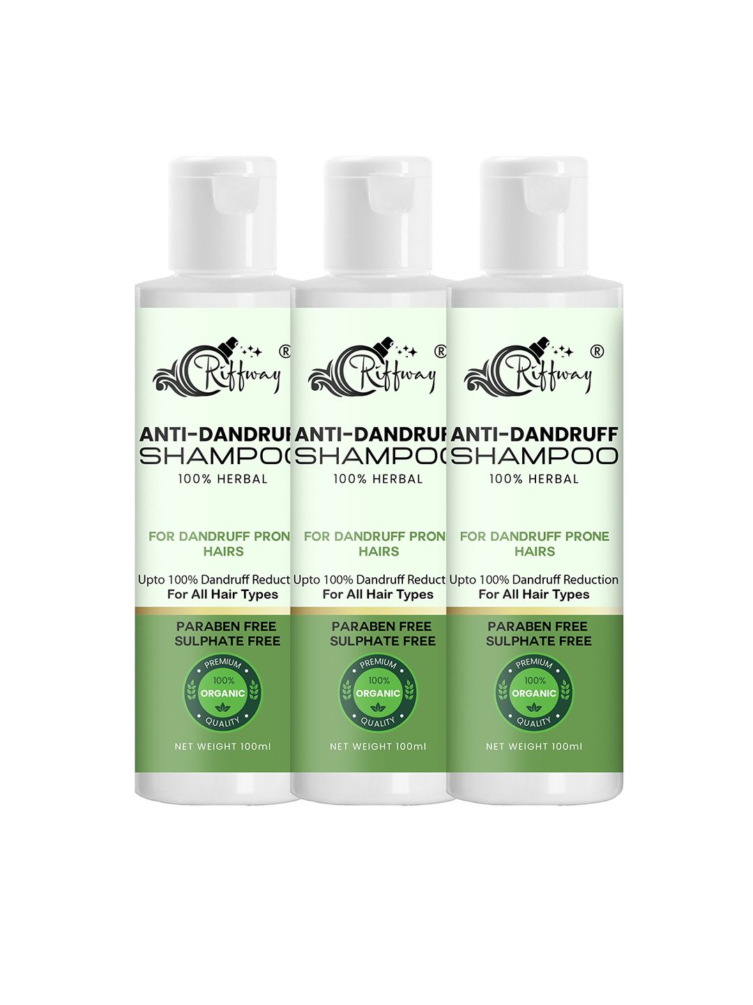 riffway Set Of 3 Anti-Dandruff Shampoo For All Types Hairs - 100 ml Each-picture-9