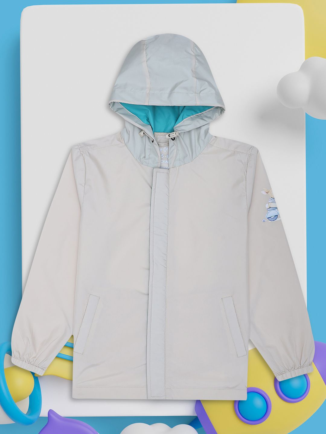 HOUSE OF VEDAS Kids Hooded Waterproof Rain Jacket-picture-39