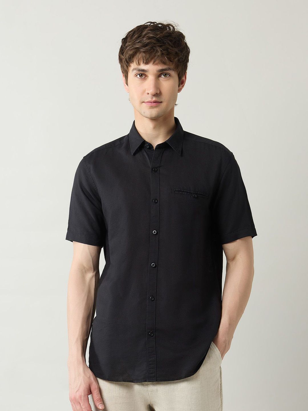 Arrow Sport Men Solid Pure Linen Slim Fit Casual Shirt-picture-14