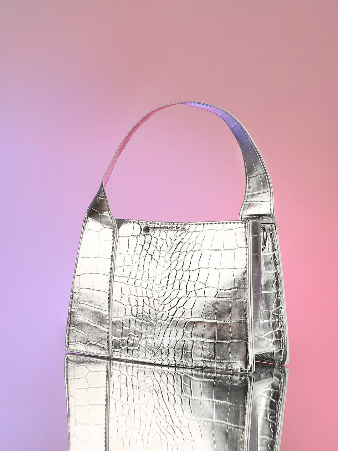 HAUTE SAUCE by Campus Sutra Women Textured Structured Leather Handheld Bag-picture-14