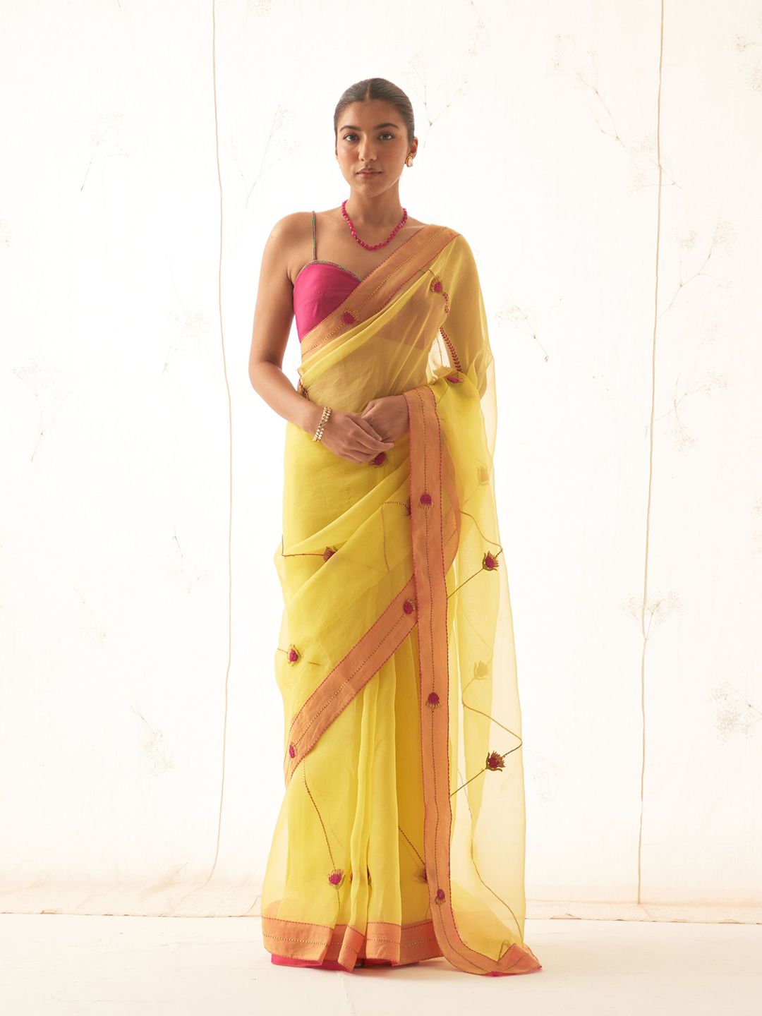 JANKI INDIA Embroidered Silk Blend Saree-picture-30