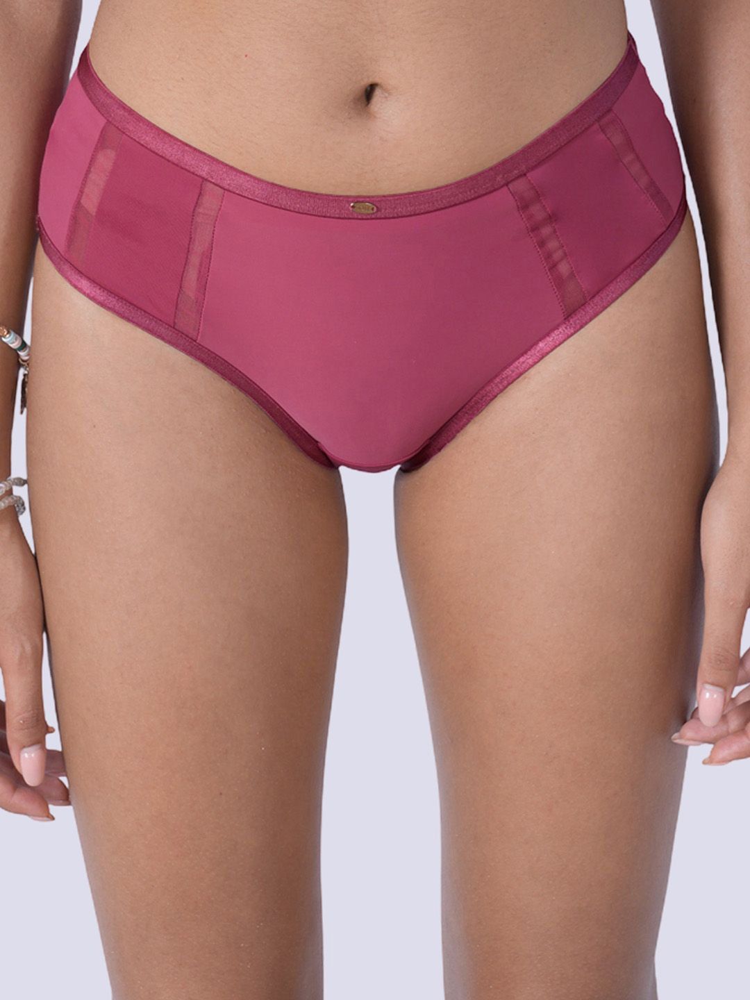 Soie Women High Waist Full Coverage Ultra Soft Mesh Panel Brief CP-1328 EARTHRED-picture-18