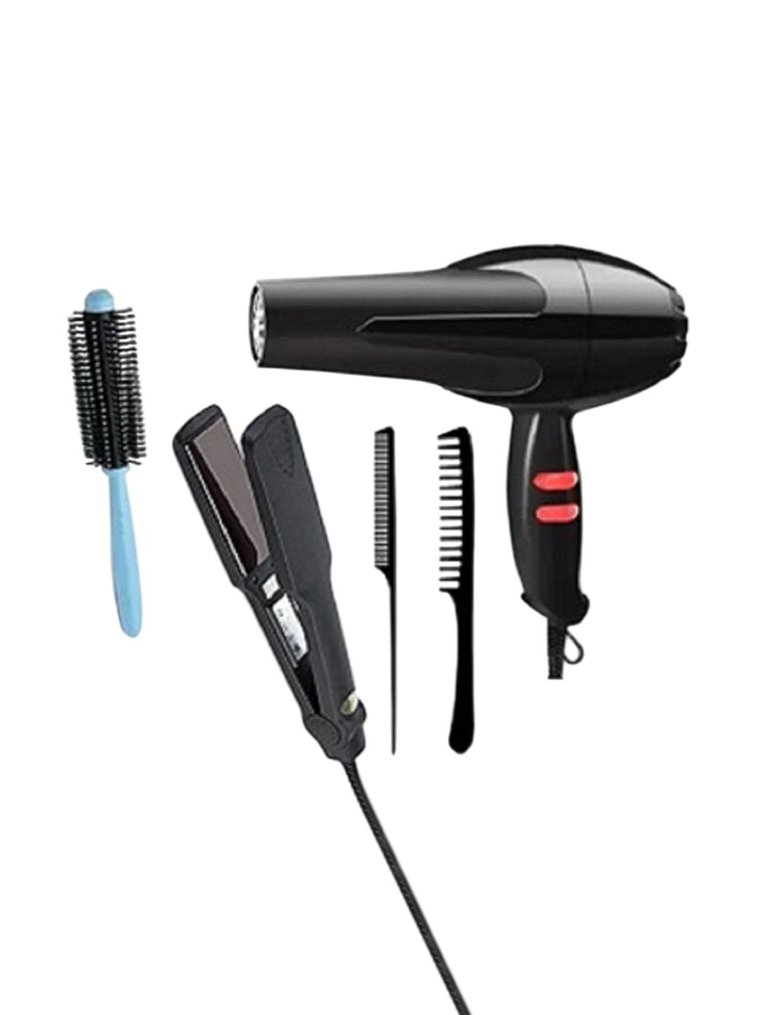 UKSTYLZ Set Of 5 Dryer 1500 Watts, Straightener 329 With Combs & Rolling Comb-image-21