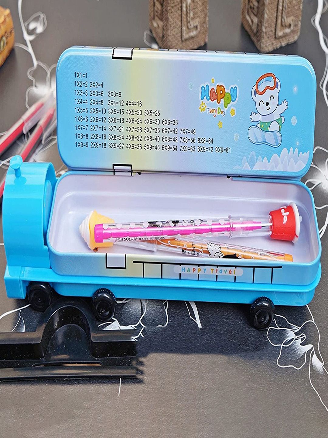 MUREN 4-Pcs Reusable Sank Magic Practice Books With Wheel Bus Pencil Box-picture-27