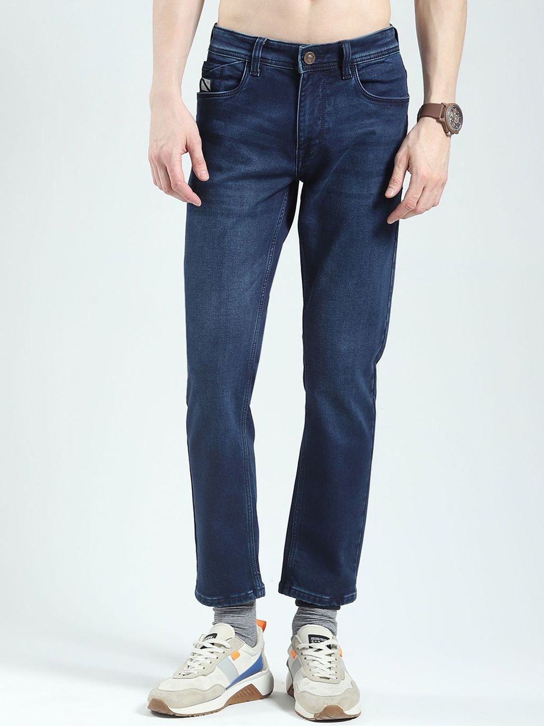 Monte Carlo Men Regular Fit Mid-Rise Light Fade Jeans