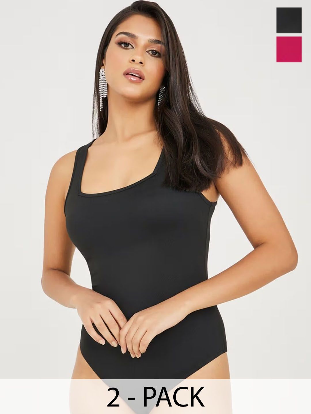 TRENDY ERA Pack Of 2 Ribbed Sleeveless Bodysuit-picture-25