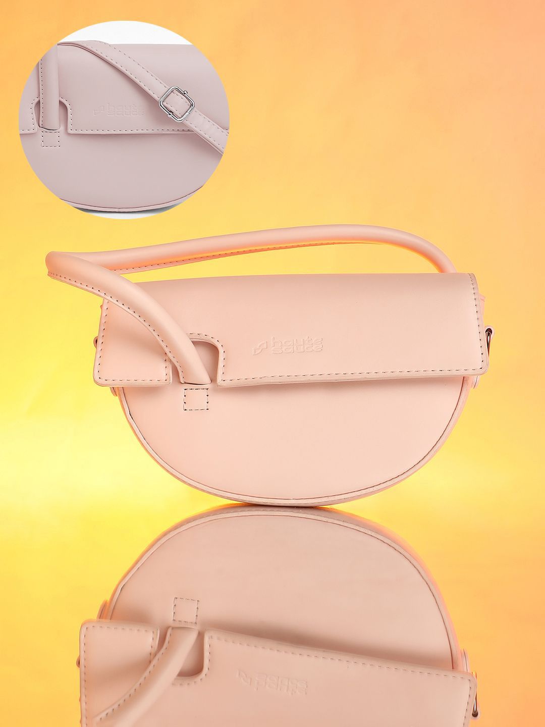 HAUTE SAUCE Women Solid Half Moon Leather Shoulder Bag-picture-26