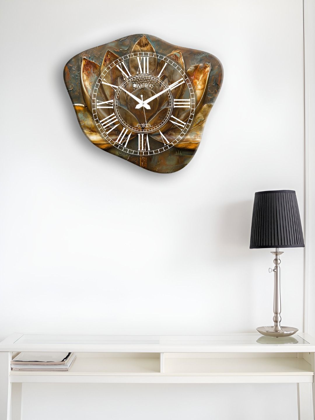 OLIVE TREE Brown & Grey Printed Wooden Contemporary Wall Clock-picture-42