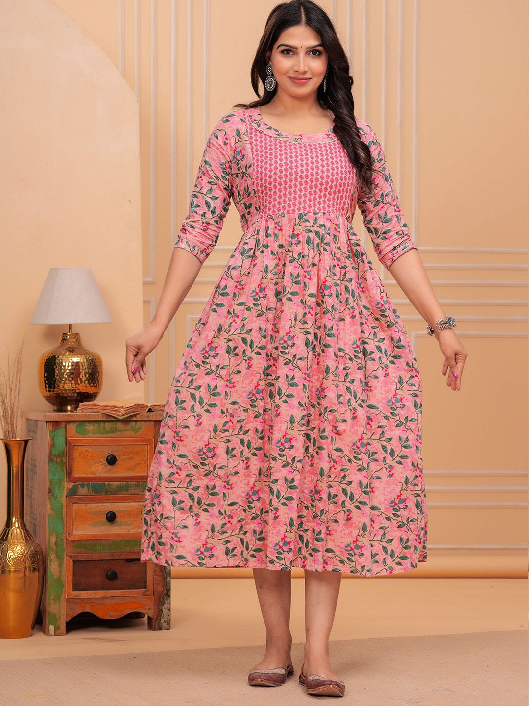 BAESD Women Floral Print Maternity Maxi Dress-picture-36