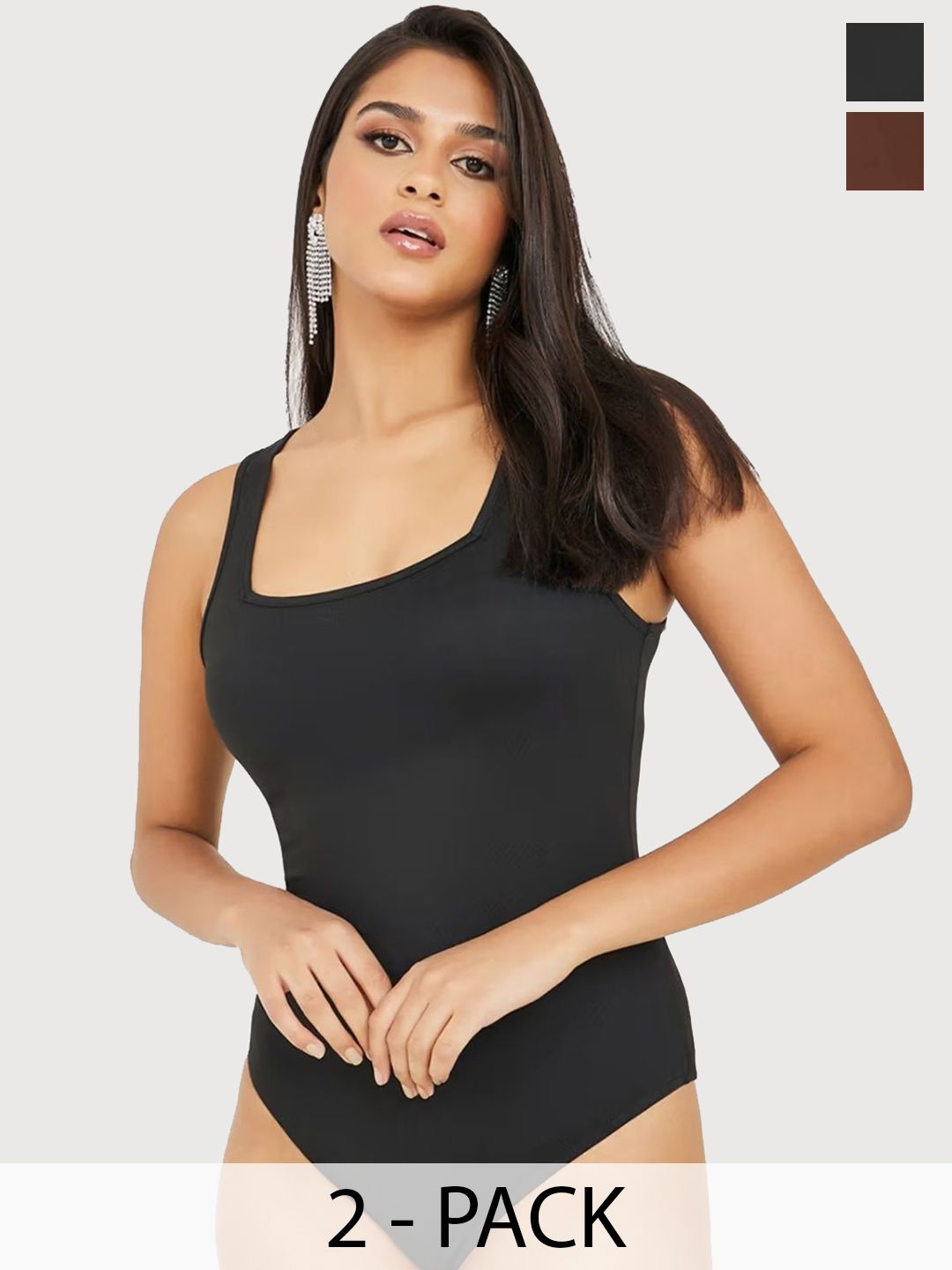 TRENDY ERA Pack Of 2 Ribbed Sleeveless Bodysuit-picture-40