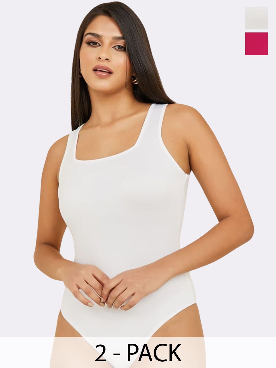 ZEROZABAR Pack Of 2 Ribbed Sleeveless Bodysuit-picture-35