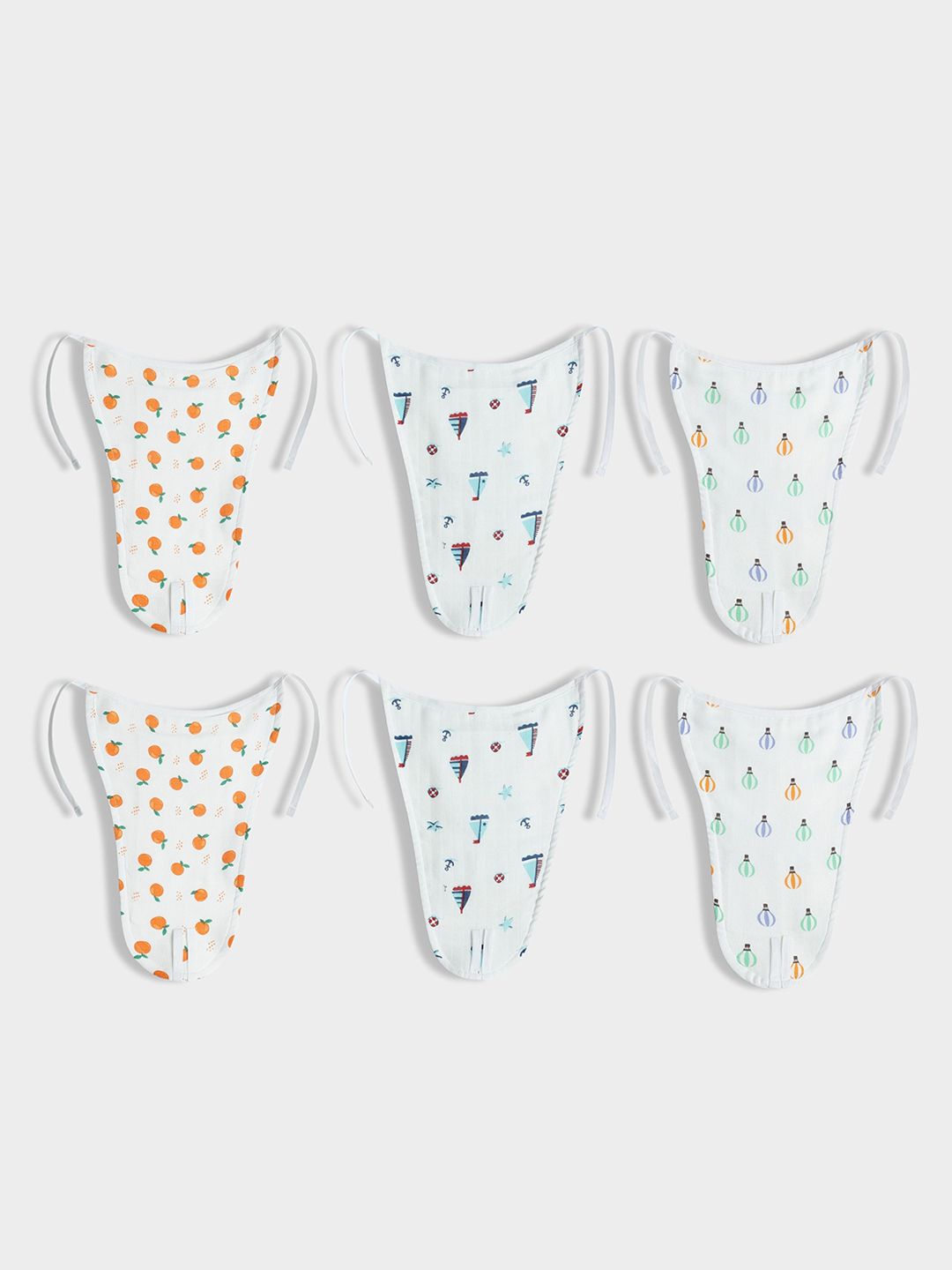 Orange Sugar Set Of 6 Muslin Cotton Printed Nappies-picture-27