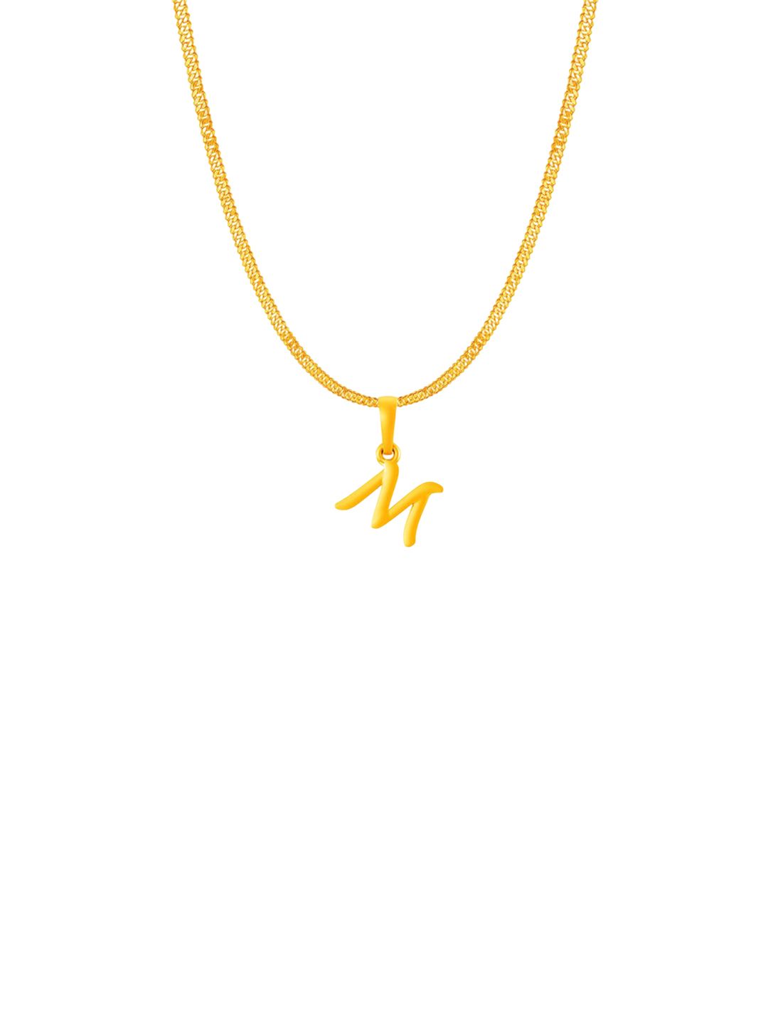 AKSHAT SAPPHIRE Men 925 Sterling Silver 22KT Gold-Plated M Alphabet Pendant with Chain-image-19