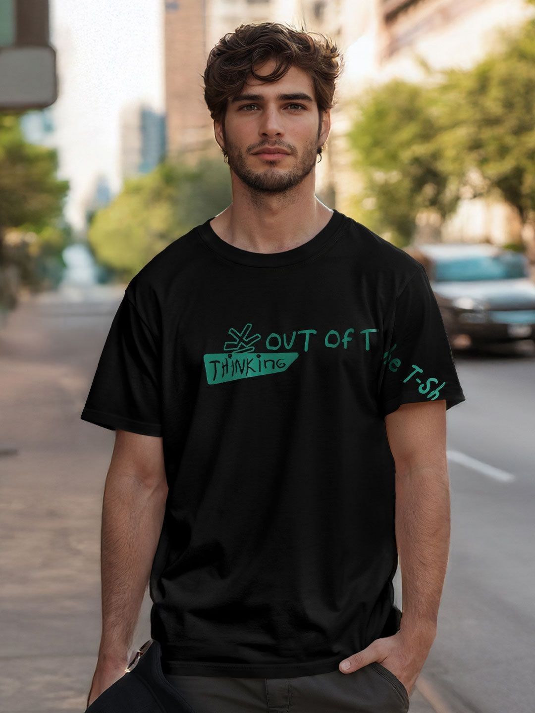 WROGN Typography Printed Round Neck Oversized Cotton T-shirt-picture-15