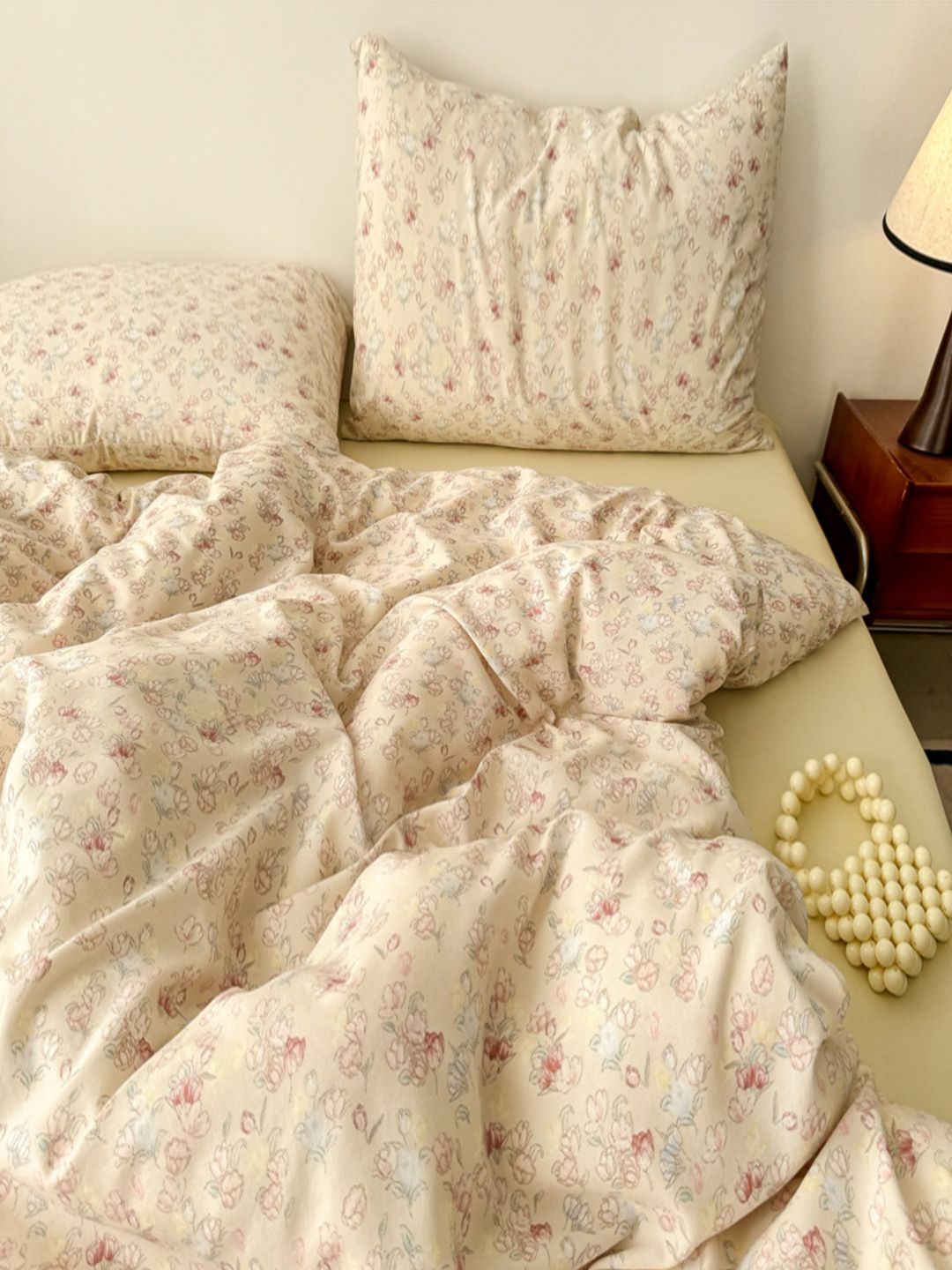 JC HOME Yellow Polycotton Double Extra Large Regular Bedding Set-picture-53