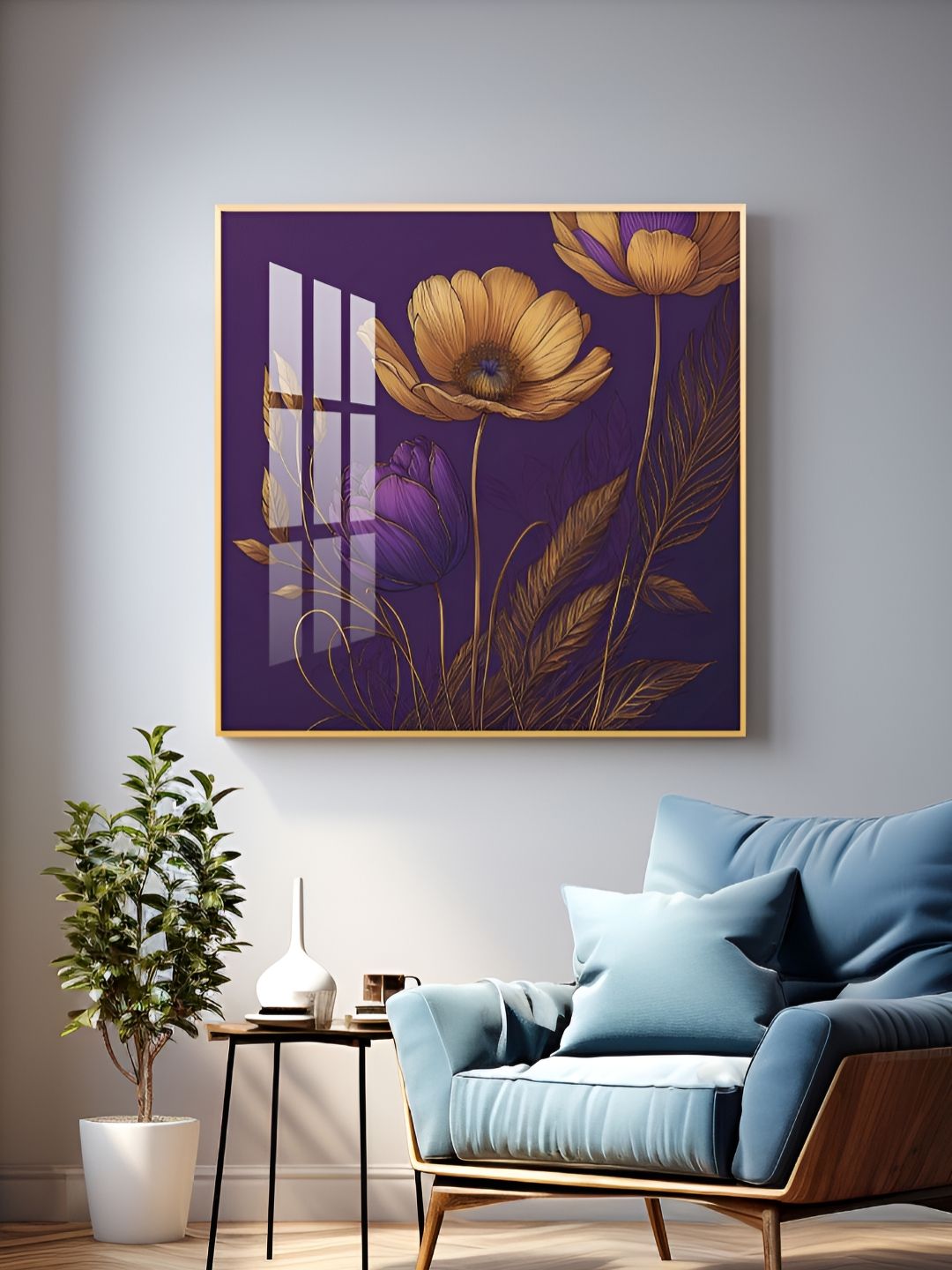 THE NEXT DECOR Lavender Haven Decor Glass Finish Square Wall Art-picture-36