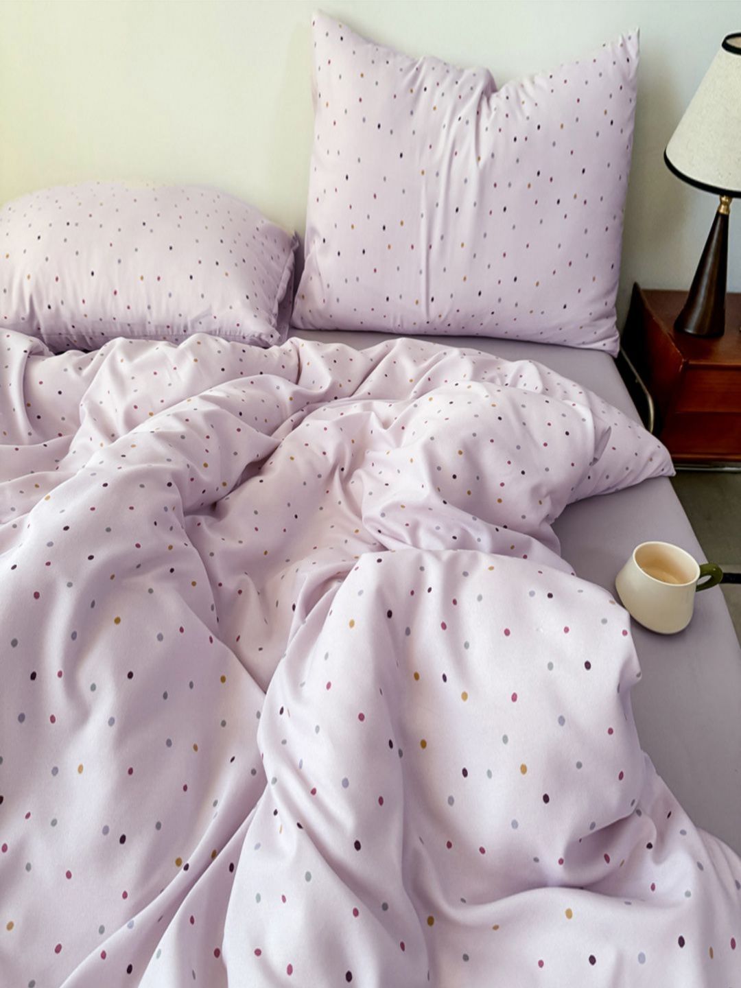 JC HOME Purple 4 Pieces Cartoon Characters Printed Double King Bedding Set-picture-36