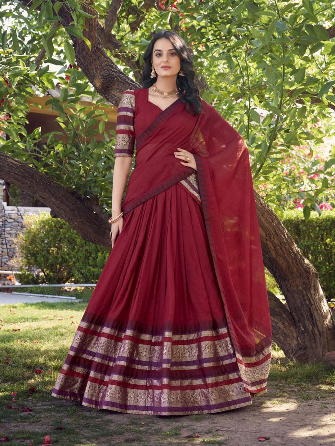 LOOKNBOOK ART Ready to Wear Lehenga & Unstitched Blouse With Dupatta-picture-29