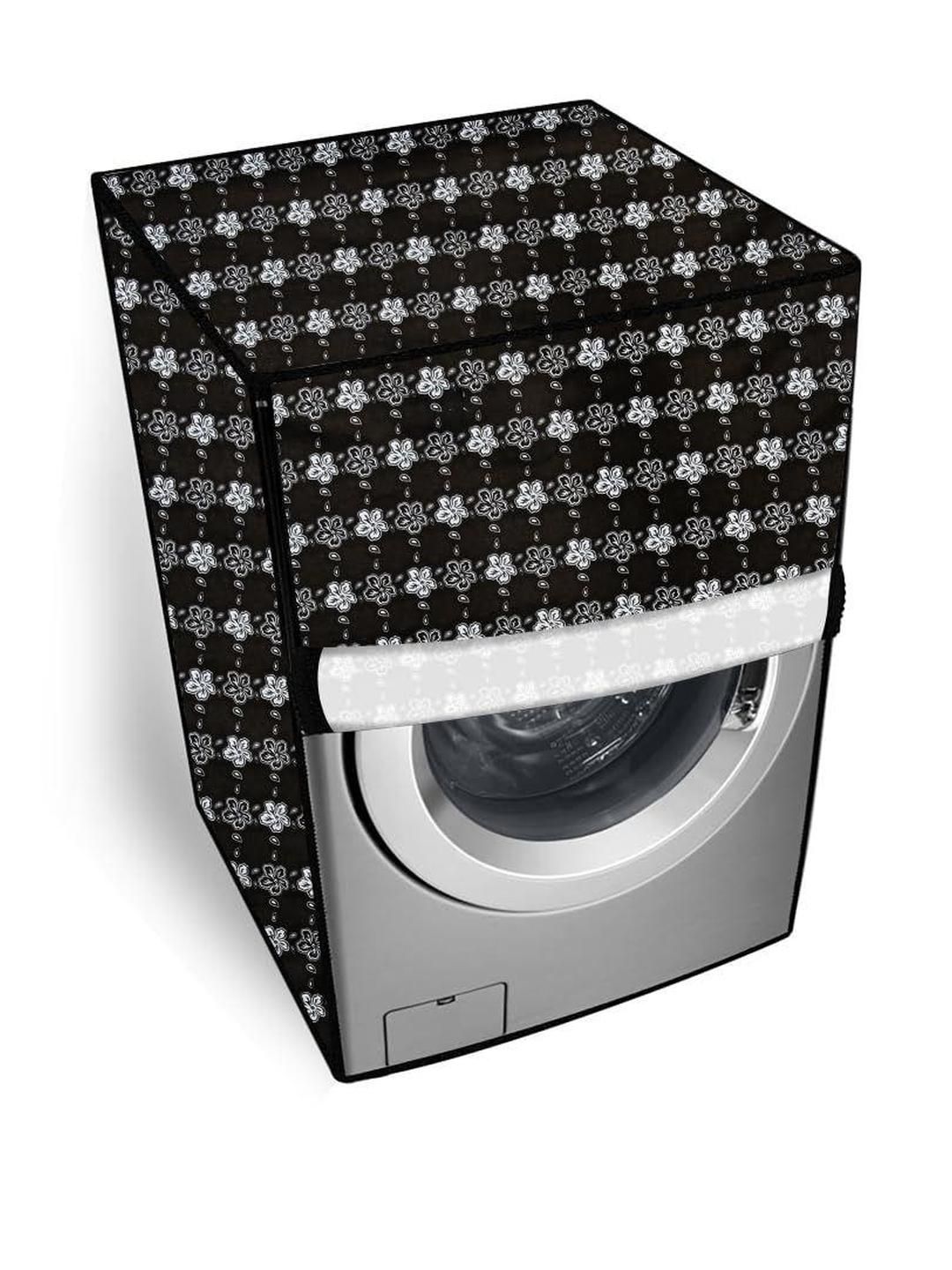 The Furnishing Tree Black Plastic Printed Washing Machine Cover-picture-26